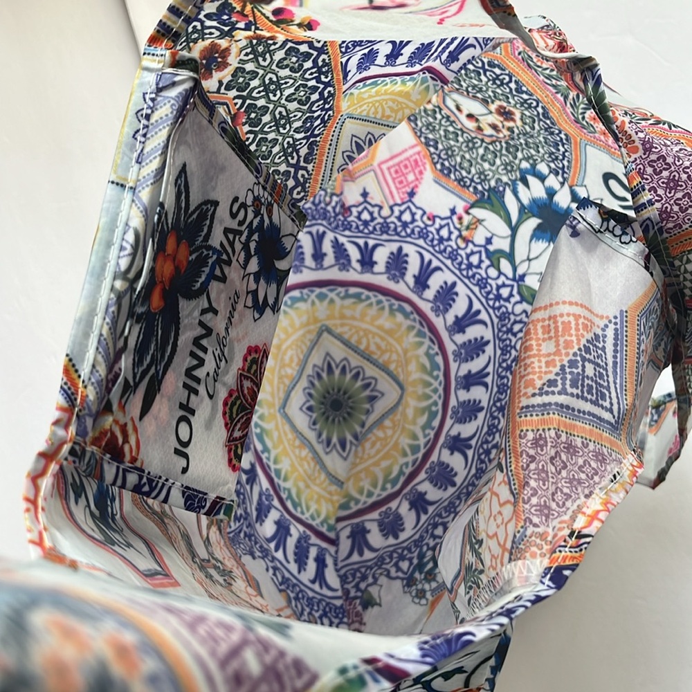 Johnny Was Tote Bag Packable Foldable Lightweight Travel Tote NWOT - Picture 12 of 13